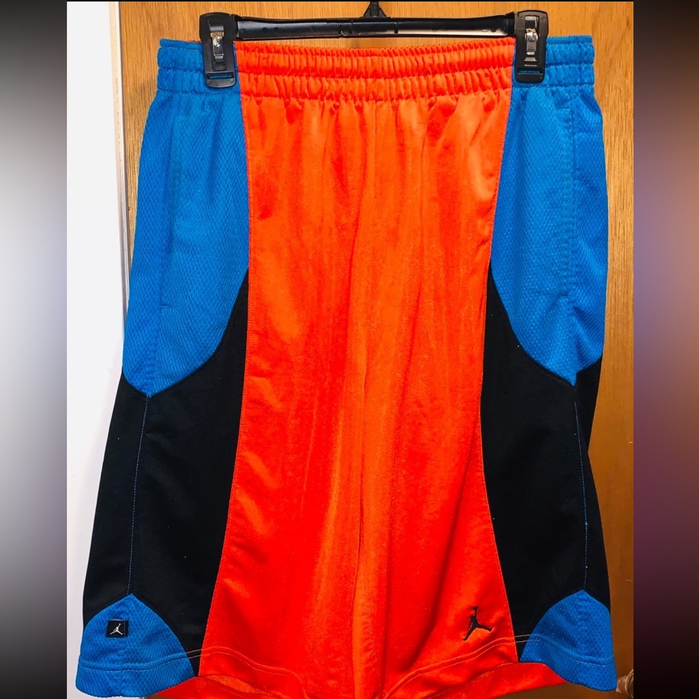 Jordan Athletic Shorts in Vibrant Orange and Blue